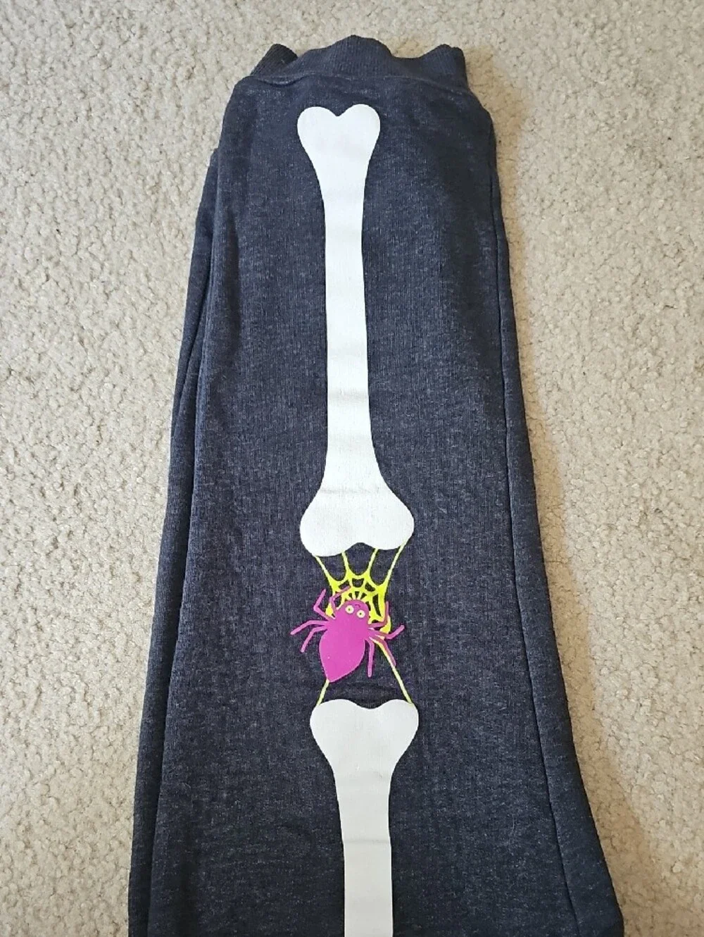Cat & Jack Dark Gray Joggers with White Bone Graphic